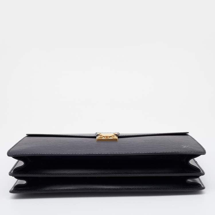 Pre Owned Louis Vuitton Black Epi Leather Serviette Conseiller Business Briefcase