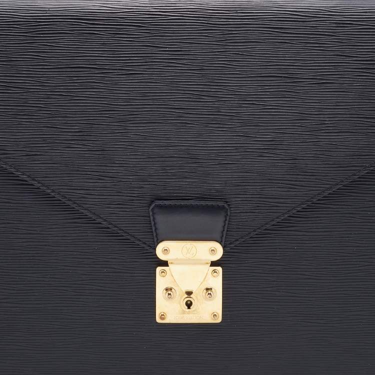Pre Owned Louis Vuitton Black Epi Leather Serviette Conseiller Business Briefcase