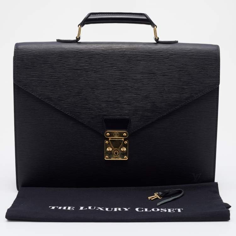 Pre Owned Louis Vuitton Black Epi Leather Serviette Conseiller Business Briefcase