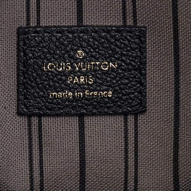 Pre Owned Louis Vuitton Black Monogram Empreinte Leather Pochette Metis Bag