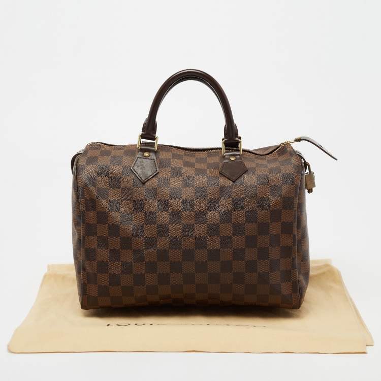 Pre Owned Louis Vuitton Damier Ebene Canvas Speedy 30 Bag