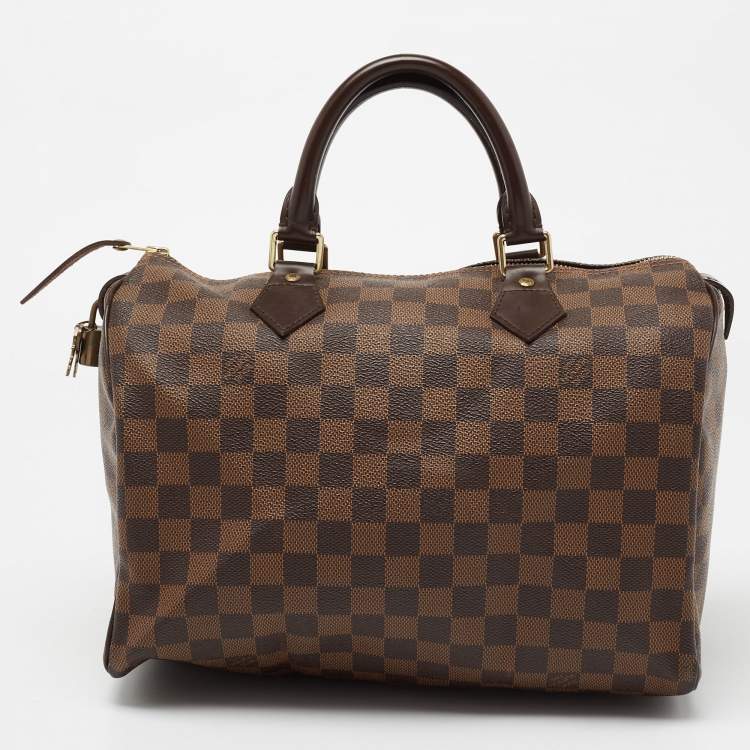 Pre Owned Louis Vuitton Damier Ebene Canvas Speedy 30 Bag