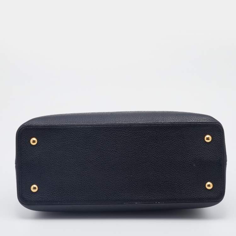 Pre Owned Louis Vuitton Black Taurillon Leather Capucines GM Bag