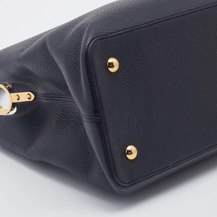 Pre Owned Louis Vuitton Black Taurillon Leather Capucines GM Bag