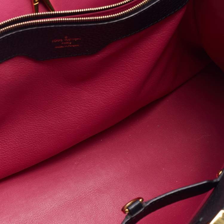 Pre Owned Louis Vuitton Black Taurillon Leather Capucines GM Bag