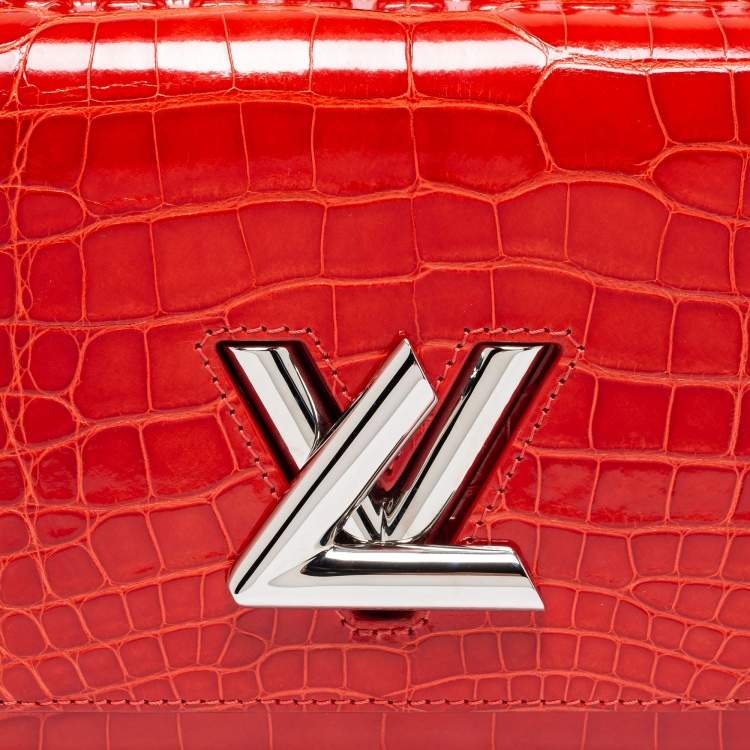 Pre Owned Louis Vuitton Rouge Alligator Twist MM Bag