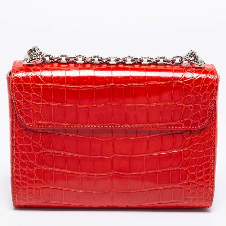 Pre Owned Louis Vuitton Rouge Alligator Twist MM Bag