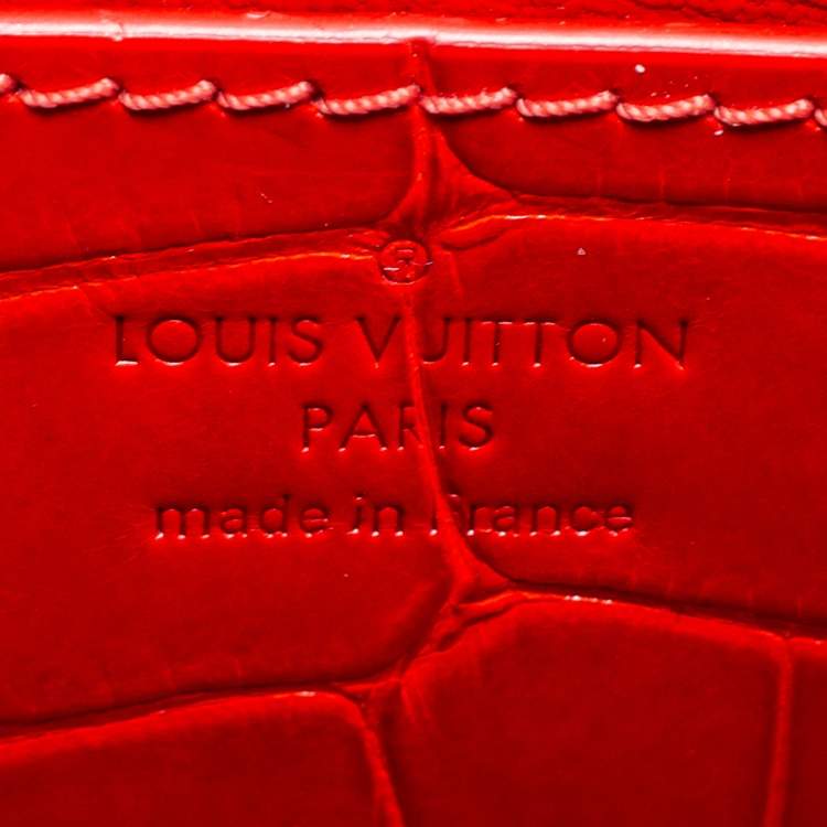 Pre Owned Louis Vuitton Rouge Alligator Twist MM Bag