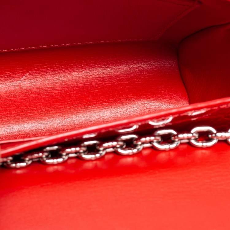 Pre Owned Louis Vuitton Rouge Alligator Twist MM Bag