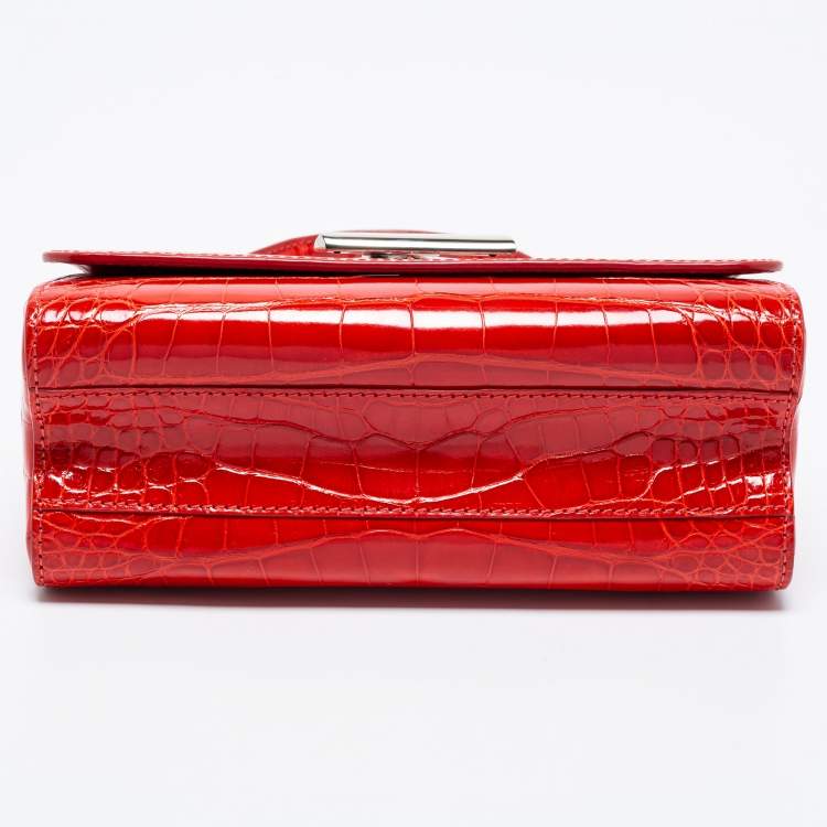 Pre Owned Louis Vuitton Rouge Alligator Twist MM Bag