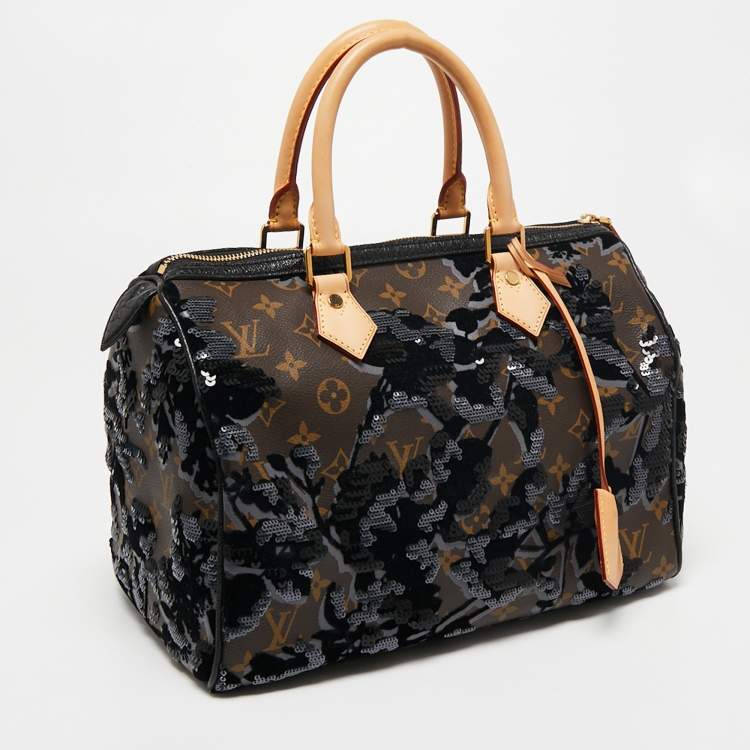 Pre Owned Louis Vuitton Monogram Canvas Limited Edition Fleur De Jais Speedy 30 Bag