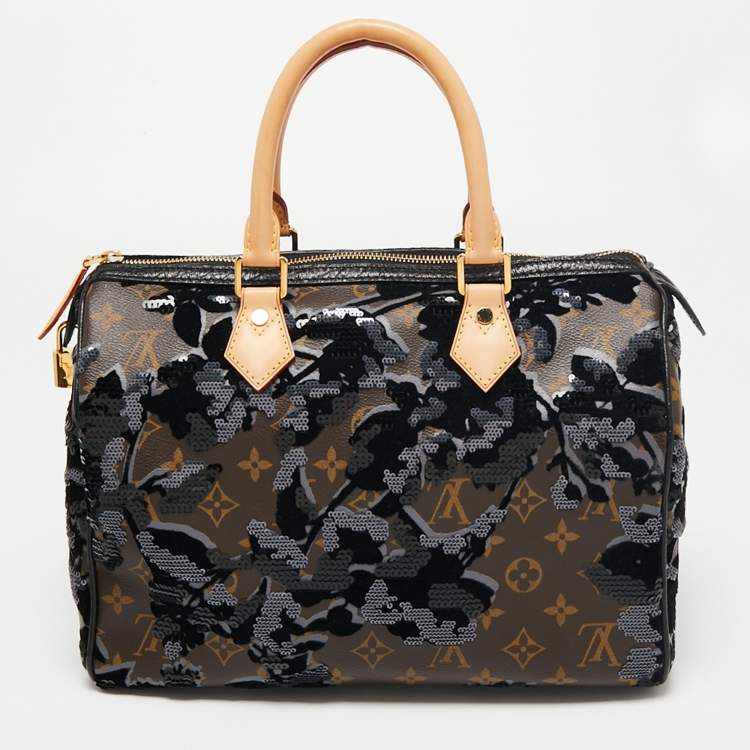 Pre Owned Louis Vuitton Monogram Canvas Limited Edition Fleur De Jais Speedy 30 Bag