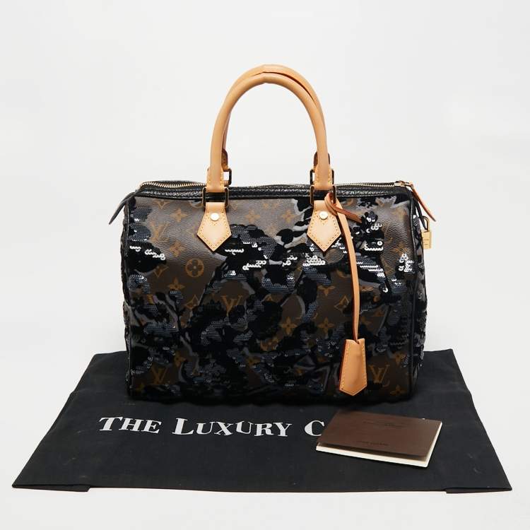 Pre Owned Louis Vuitton Monogram Canvas Limited Edition Fleur De Jais Speedy 30 Bag