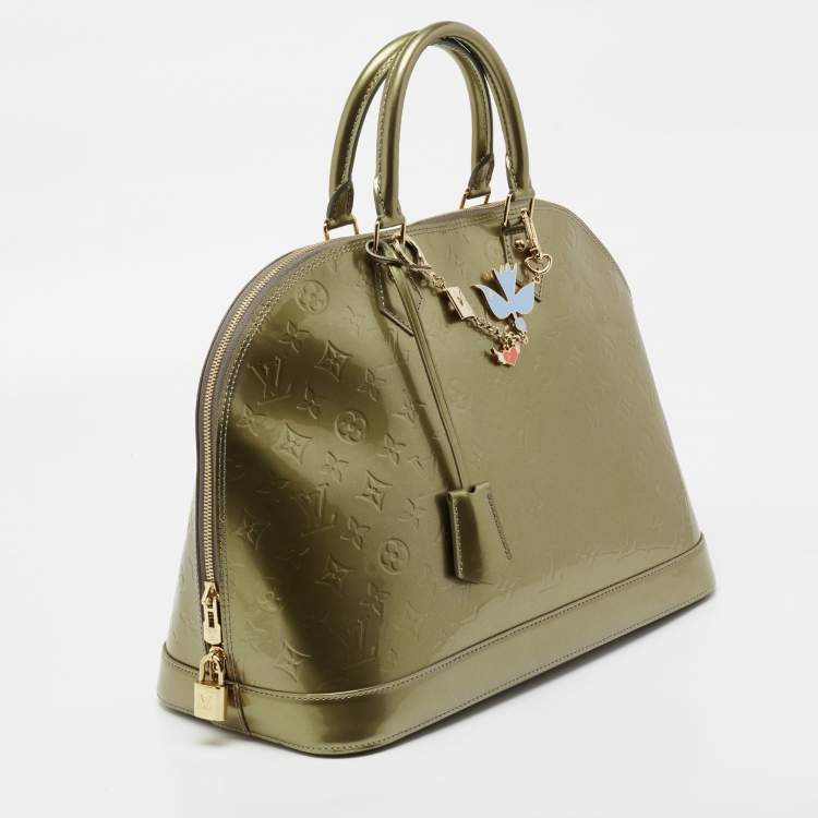Pre Owned Louis Vuitton Gris Art Deco Monogram Vernis Alma GM Bag