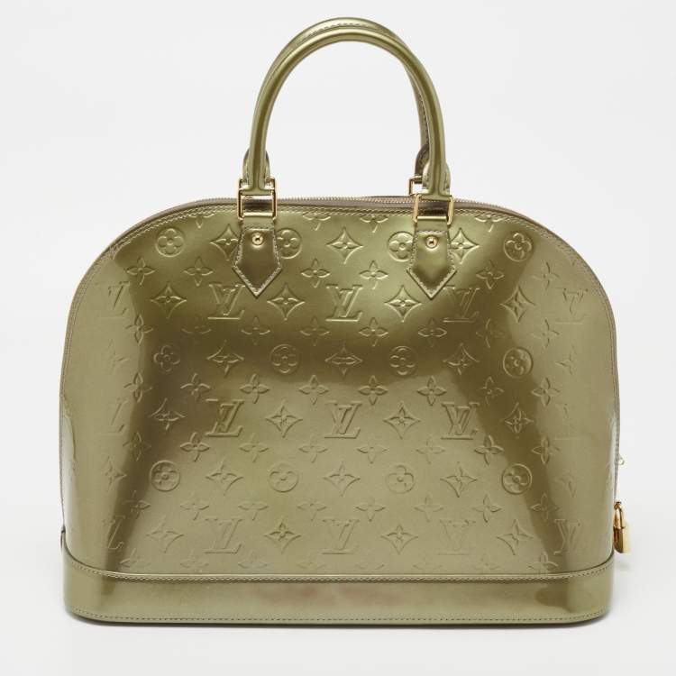 Pre Owned Louis Vuitton Gris Art Deco Monogram Vernis Alma GM Bag