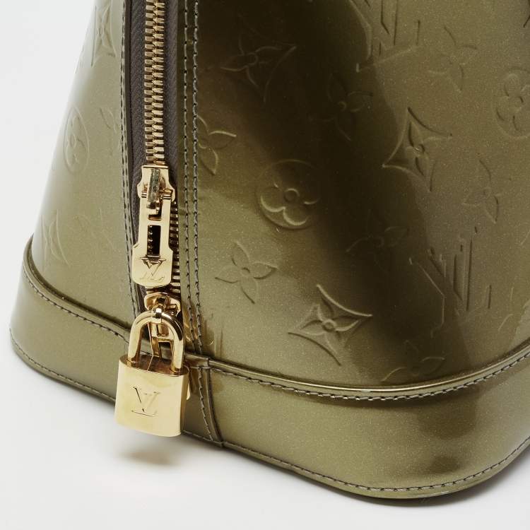 Pre Owned Louis Vuitton Gris Art Deco Monogram Vernis Alma GM Bag