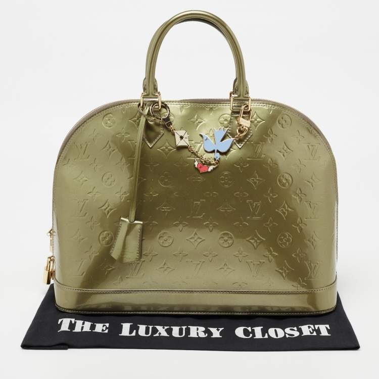 Pre Owned Louis Vuitton Gris Art Deco Monogram Vernis Alma GM Bag