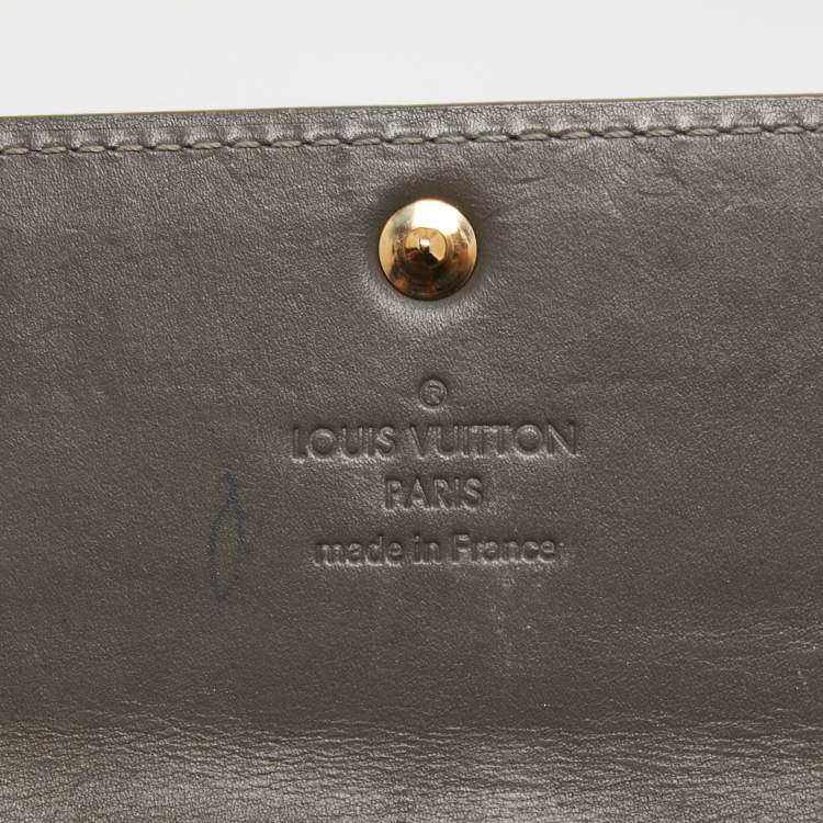 Pre Owned Louis Vuitton Gris Art Deco Monogram Vernis Sarah Wallet