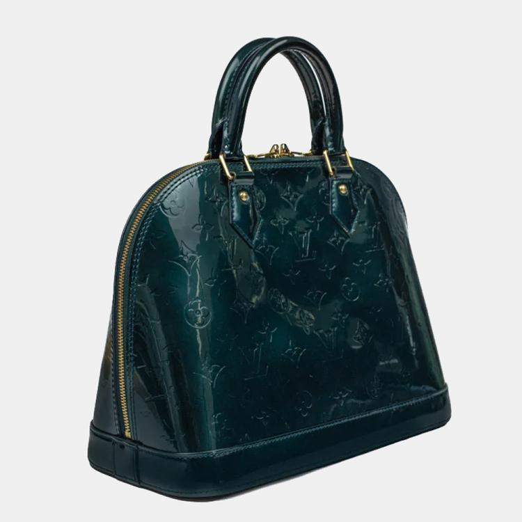 Alma patent leather handbag Louis Vuitton Green in Patent leather - 12210920