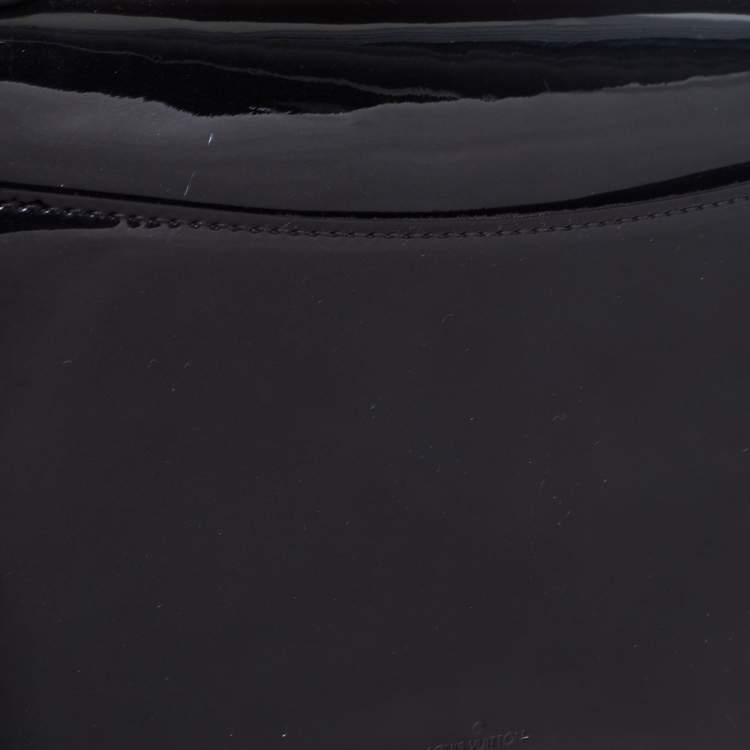 Pre Owned Louis Vuitton Black Vernis Leather And Monogram Canvas Cherrywood BB Bag