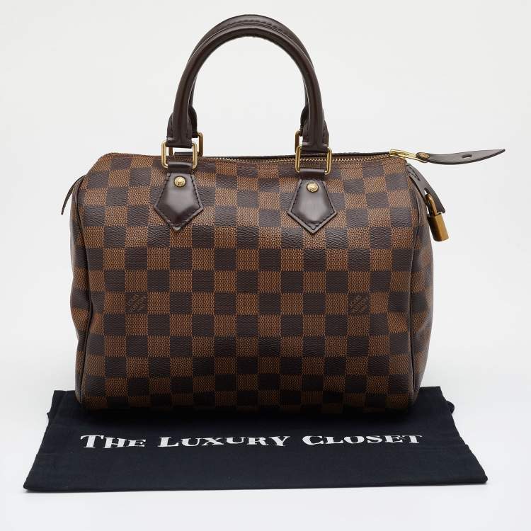 Pre Owned Louis Vuitton Damier Ebene Canvas NM Speedy 25 Bag