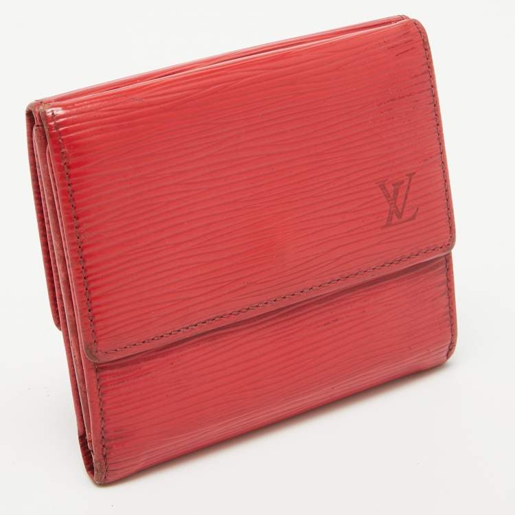 Pre Owned Louis Vuitton Red Epi Leather Elise Wallet