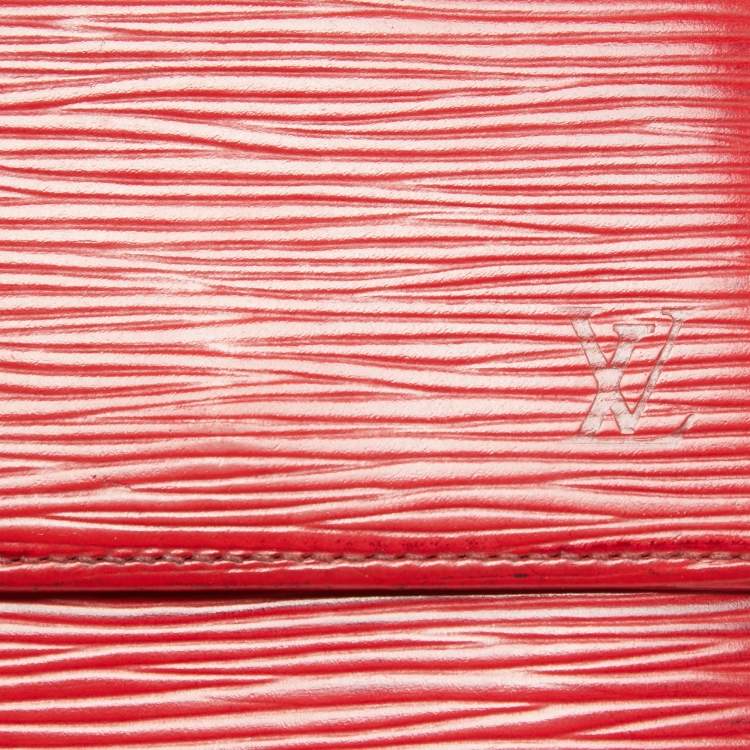 Pre Owned Louis Vuitton Red Epi Leather Elise Wallet
