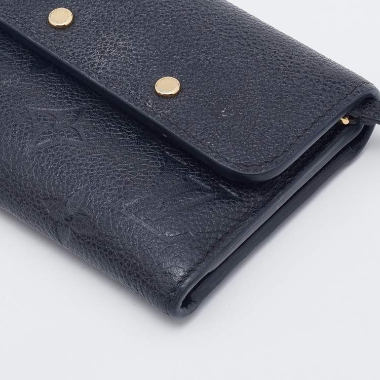 Pre Owned Louis Vuitton Black Monogram Empreinte Pont Neuf Compact Wallet
