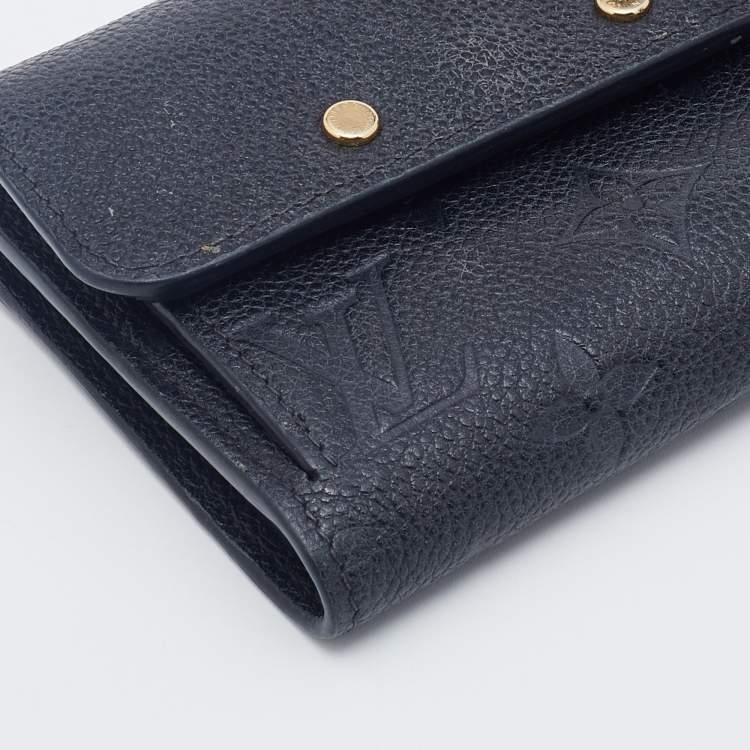 Pre Owned Louis Vuitton Black Monogram Empreinte Pont Neuf Compact Wallet