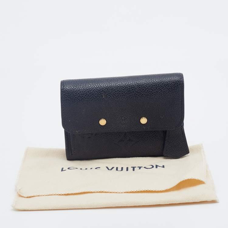 Pre Owned Louis Vuitton Black Monogram Empreinte Pont Neuf Compact Wallet