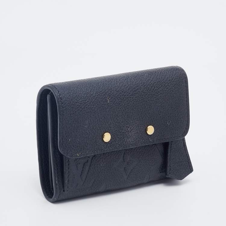Pre Owned Louis Vuitton Black Monogram Empreinte Pont Neuf Compact Wallet