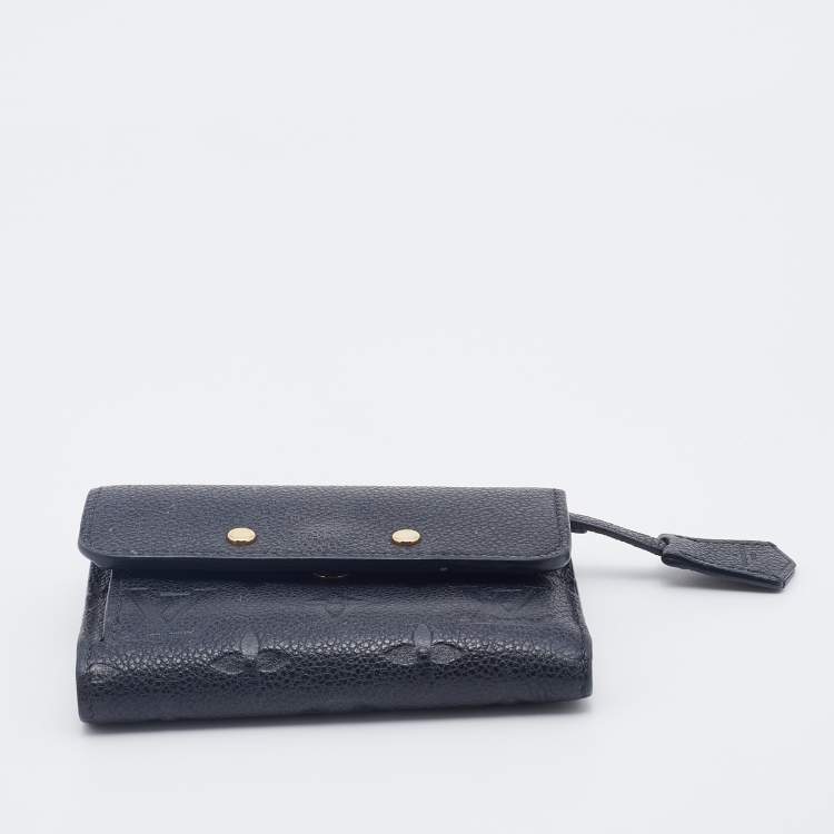 Pre Owned Louis Vuitton Black Monogram Empreinte Pont Neuf Compact Wallet
