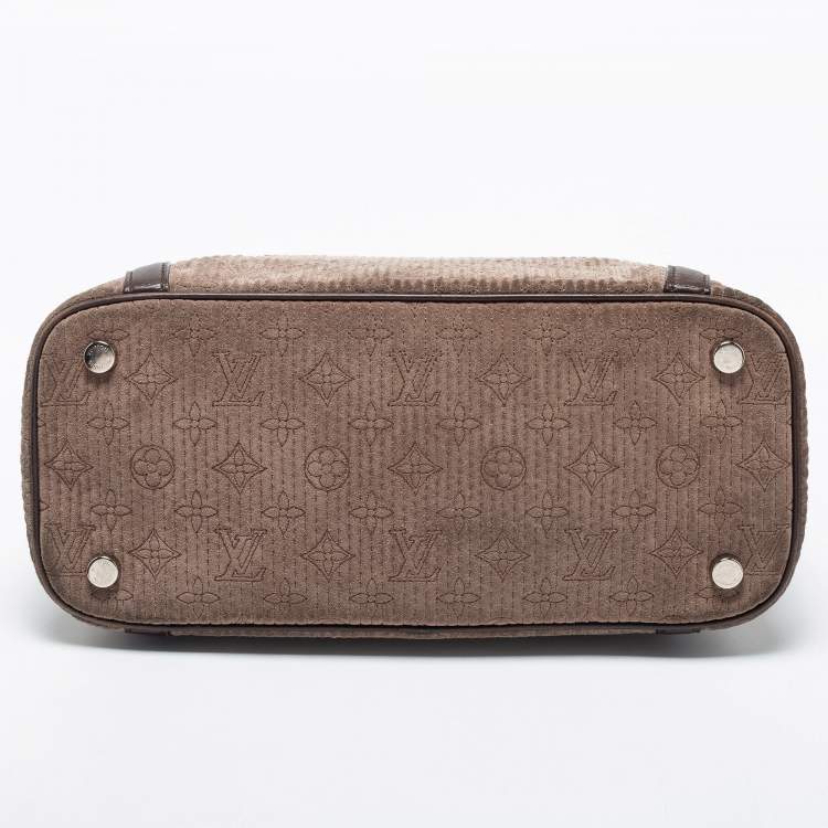 Pre Owned Louis Vuitton Brown Monogram Antheia Suede Ixia PM Bag