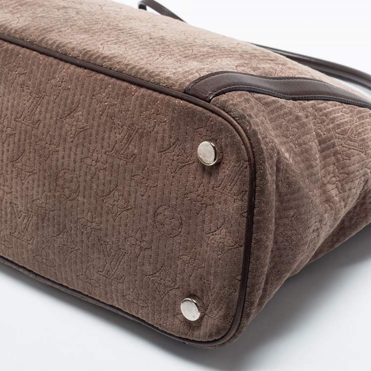 Pre Owned Louis Vuitton Brown Monogram Antheia Suede Ixia PM Bag