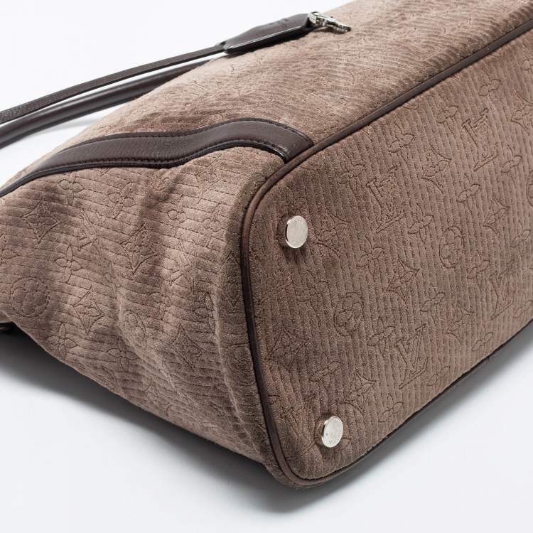 Pre Owned Louis Vuitton Brown Monogram Antheia Suede Ixia PM Bag