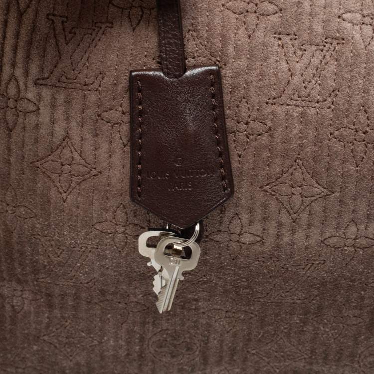 Pre Owned Louis Vuitton Brown Monogram Antheia Suede Ixia PM Bag