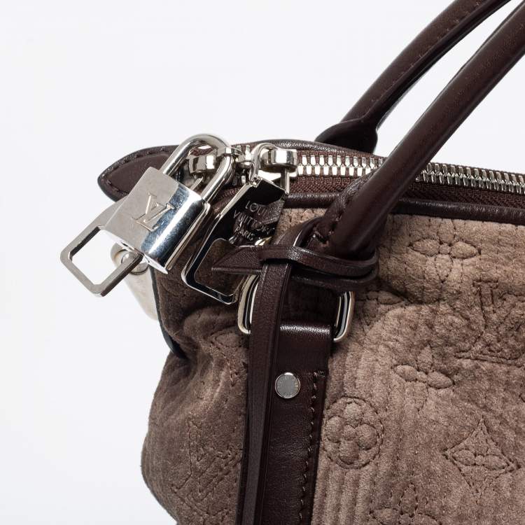 Pre Owned Louis Vuitton Brown Monogram Antheia Suede Ixia PM Bag
