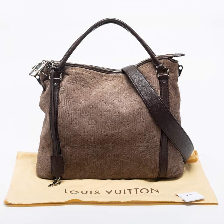 Pre Owned Louis Vuitton Brown Monogram Antheia Suede Ixia PM Bag
