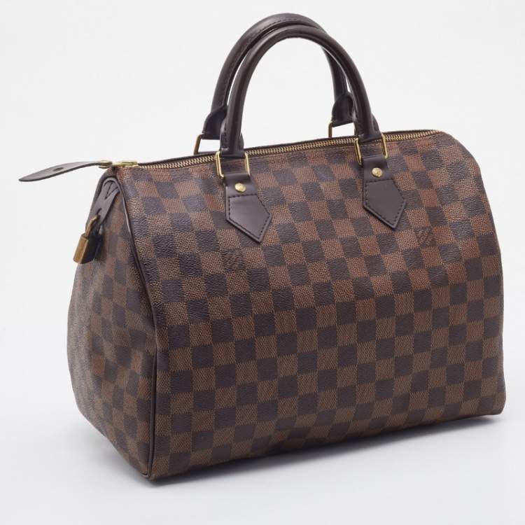 Pre Owned Louis Vuitton Damier Ebene Canvas Speedy 30 Bag