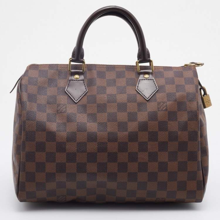 Pre Owned Louis Vuitton Damier Ebene Canvas Speedy 30 Bag