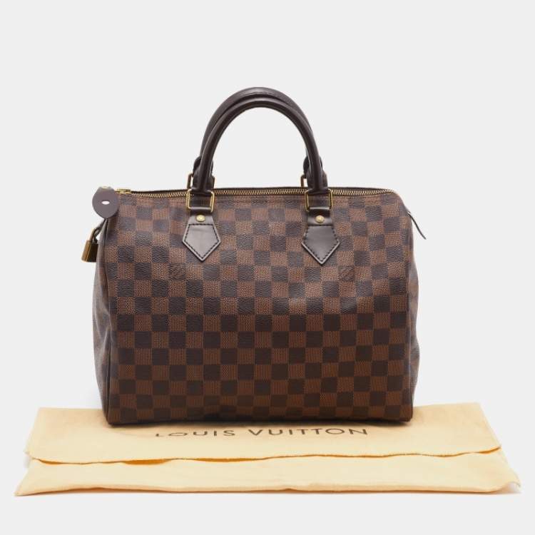 Pre Owned Louis Vuitton Damier Ebene Canvas Speedy 30 Bag