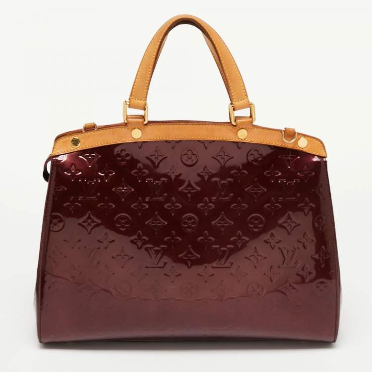 Pre Owned Louis Vuitton Rouge Fauviste Monogram Vernis Brea GM Bag
