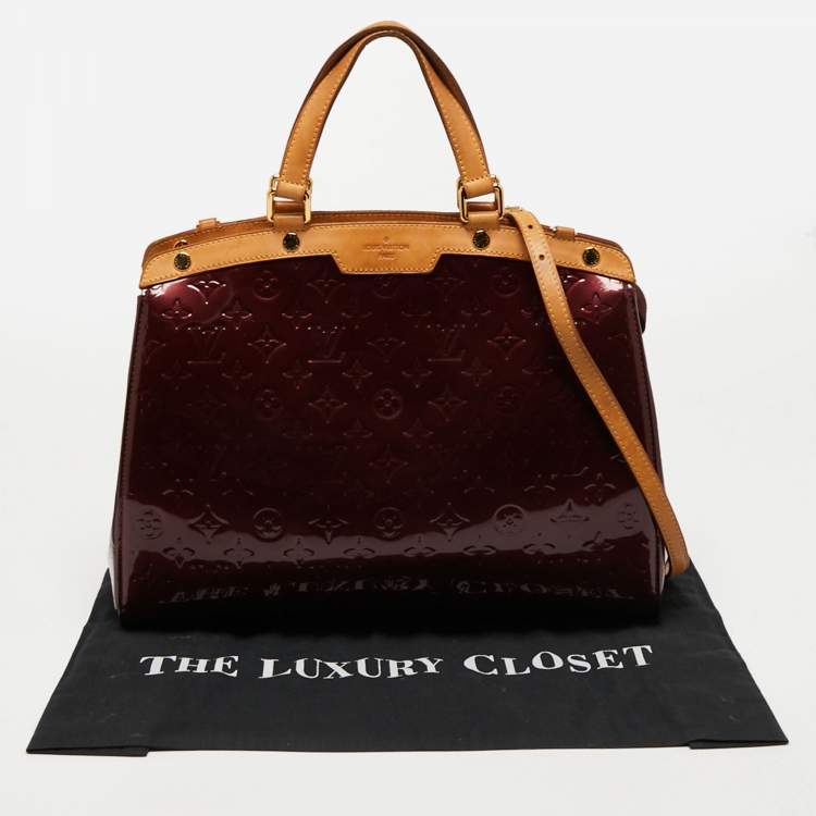 Pre Owned Louis Vuitton Rouge Fauviste Monogram Vernis Brea GM Bag
