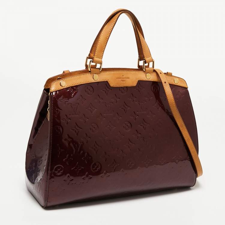 Pre Owned Louis Vuitton Rouge Fauviste Monogram Vernis Brea GM Bag