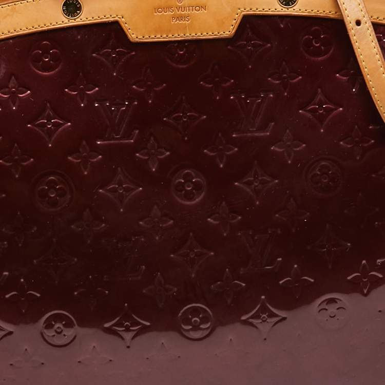 Pre Owned Louis Vuitton Rouge Fauviste Monogram Vernis Brea GM Bag