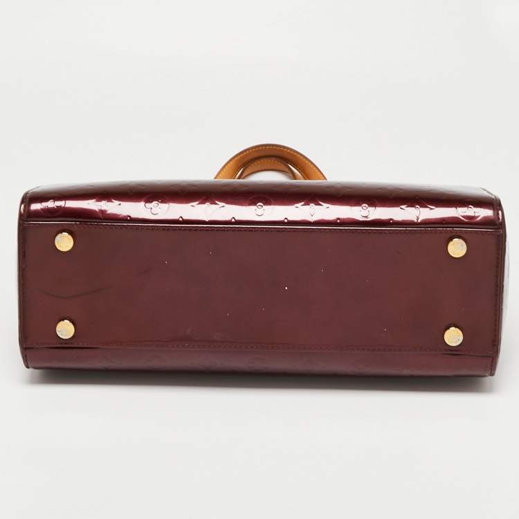 Pre Owned Louis Vuitton Rouge Fauviste Monogram Vernis Brea GM Bag