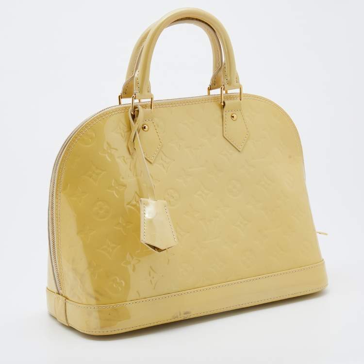 Pre Owned Louis Vuitton Vert Impression Monogram Vernis Alma PM Bag