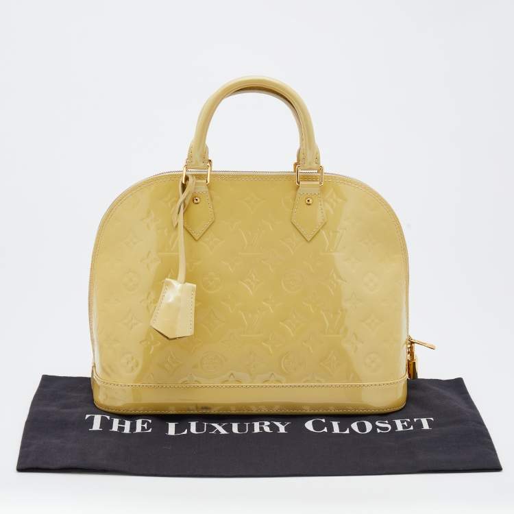 Pre Owned Louis Vuitton Vert Impression Monogram Vernis Alma PM Bag