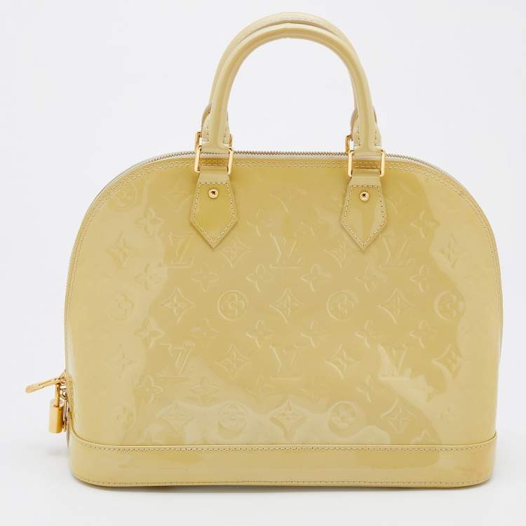 Pre Owned Louis Vuitton Vert Impression Monogram Vernis Alma PM Bag