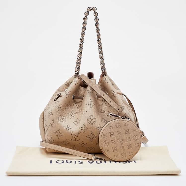 Pre Owned Louis Vuitton Galet Monogram Mahina Leather Bella Bucket Bag